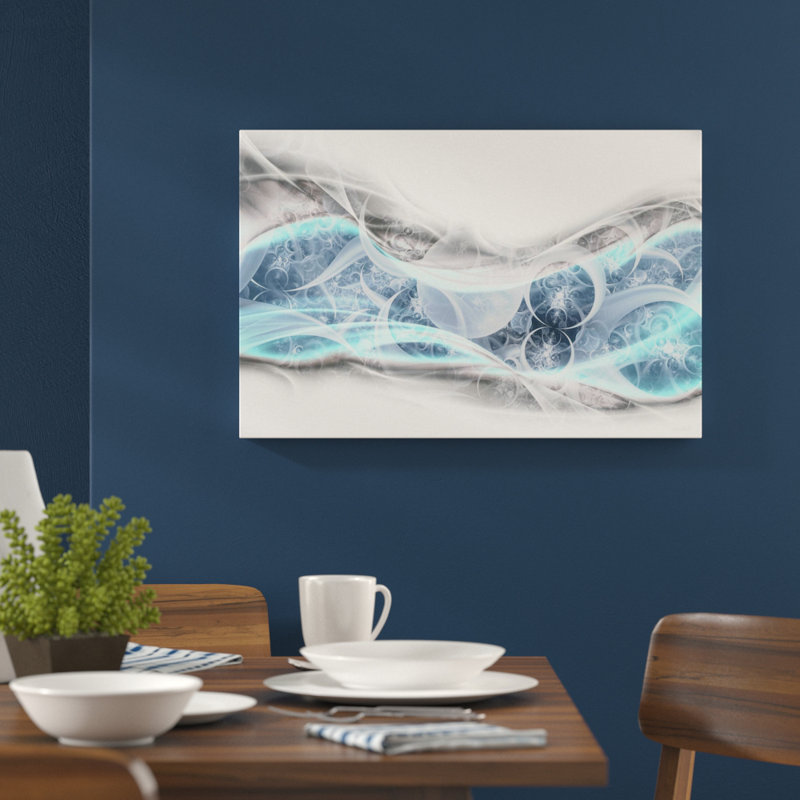 Glass Art, Grey and turquoise, 70cm H x 100cm W