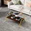 Table basse en verre trempé avec pieds en métal pour un plateau transparent élégant et des pieds solides