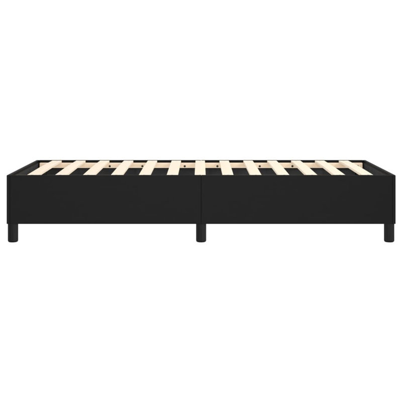 Box Spring Bed Frame Black Twin XL Faux Leather , Black, Twin XL