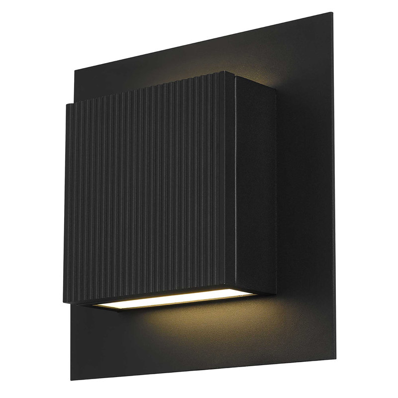 Wilhoite LED Wall Sconce with Art Deco Fluted Design, Up & Down Lighting, 3-CCT Selectable, Dimmable, Wet Rated, ADA Compliant