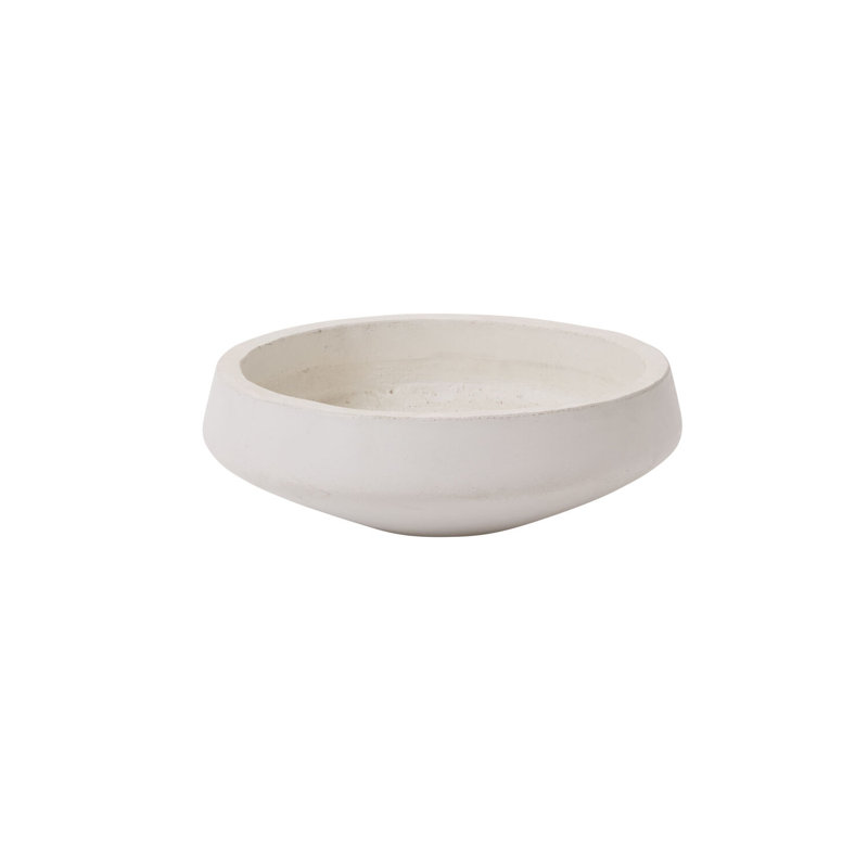Everett White Low Bowl, 17.5" x 6"