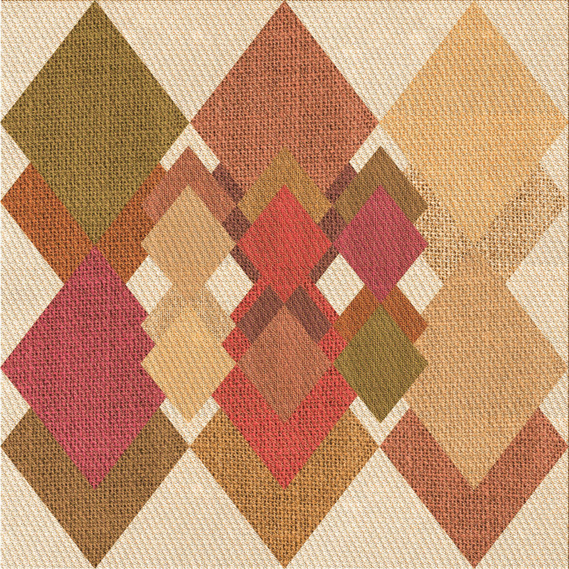 Tapis 100% à motifs lavables à la machine 2989, Carré de 6 pi
