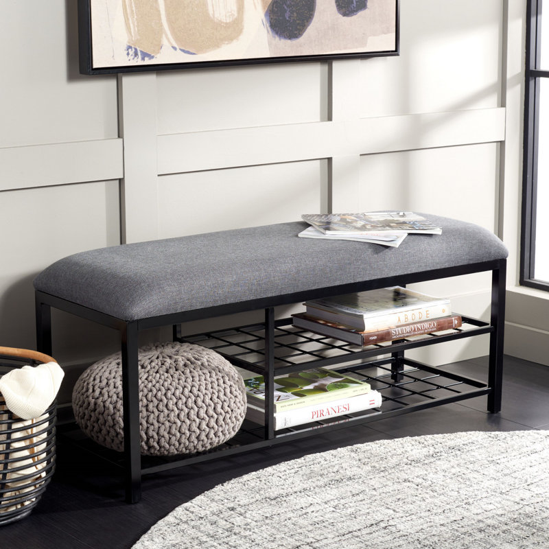 Banc de rangement Edmea, Gris foncé