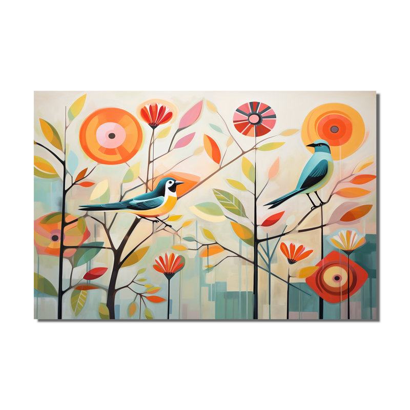 «Green Mid Century Mod Nature IV - Animal Wall Art Living Room»