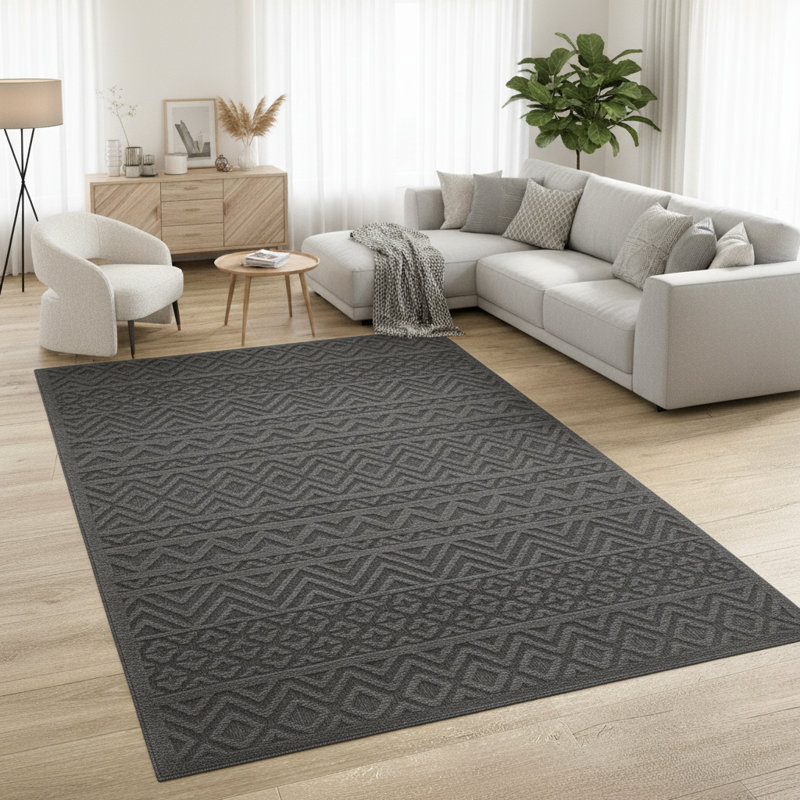 Tapis intérieur / extérieur en polypropylène tissé à la machine Jaiprkesh, Rectangle 2 pi x 3 pi 4 po