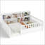 Lit double en bois avec garde-corps et rangement latéral pour les chambres modernes et fonctionnelles-1598782663