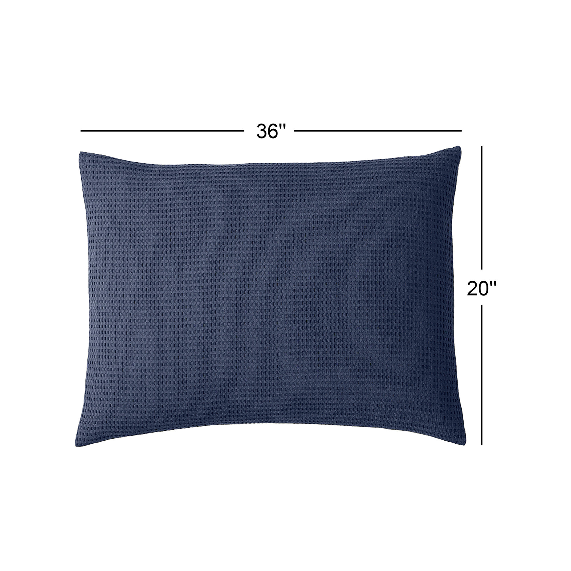 Felix Cotton Waffle Comforter Set, King / Cal King Comforter + 2 King Shams, Midnight Navy