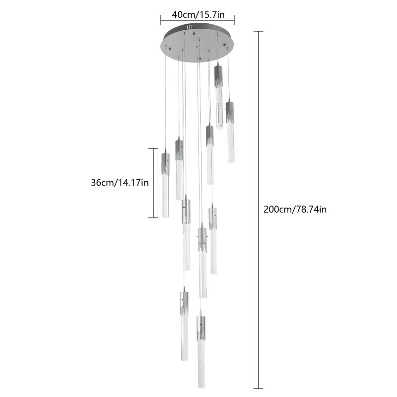 10 - Light LED Pendant, Silver