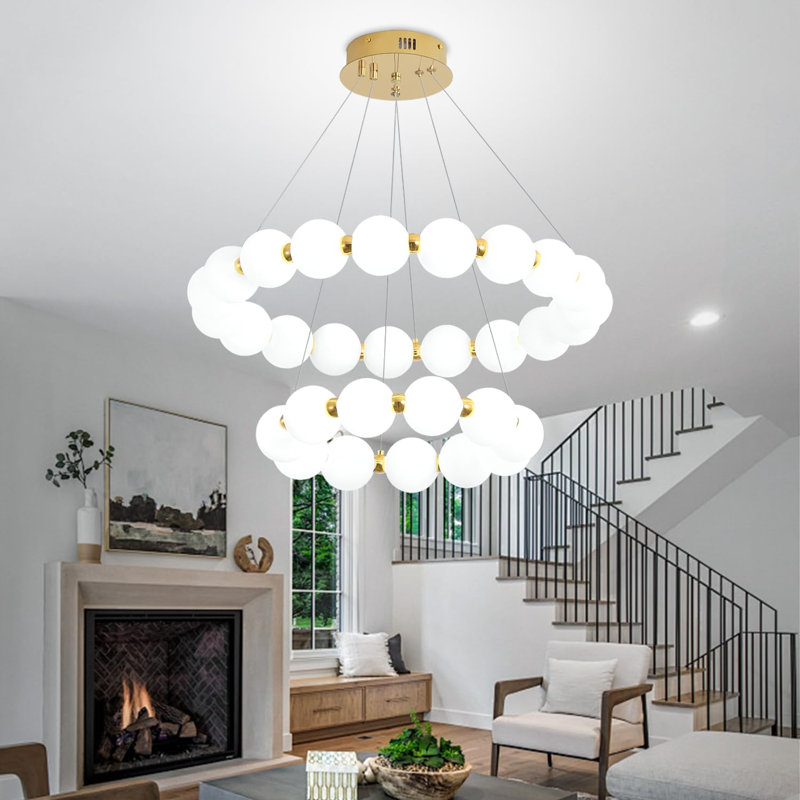 Luminaire suspendu rond moderne 2 anneaux