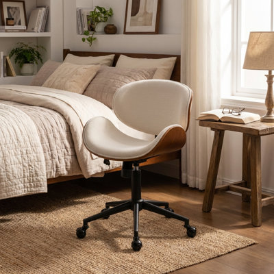 Chaise de bureau rembourrée à hauteur ajustable avec chaise pivotante en chenille et structure en métal