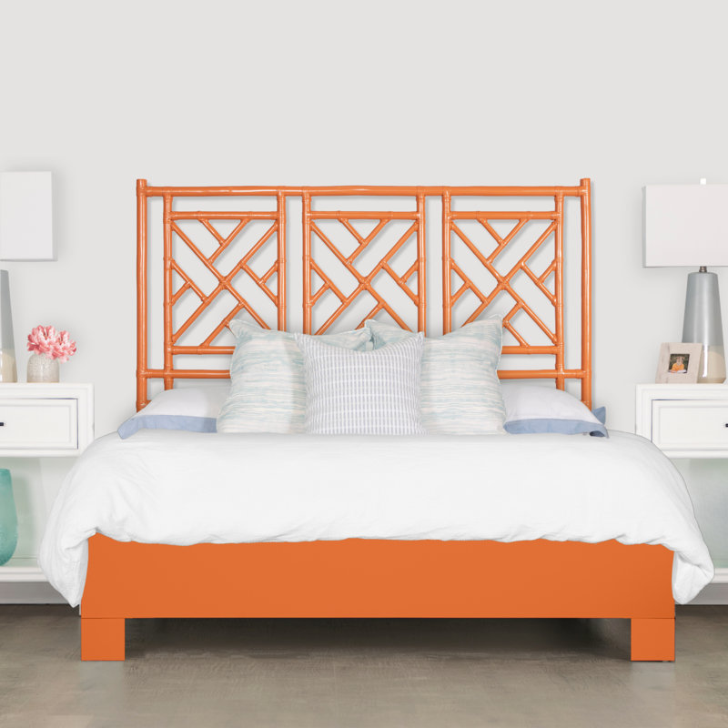Lit plateforme Chippendale, Orange citron, Lit double