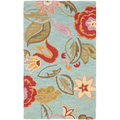 Emrick Hand Hooked Wool Floral Rug