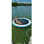 Inflatable Water Trampoline, Heavy Duty Floating Dock & Water Raft with Bounce Mesh & Accessories, Non-Slip EVA Platform for Lake Pool, 2.4x2.4m for Family Party, Orange