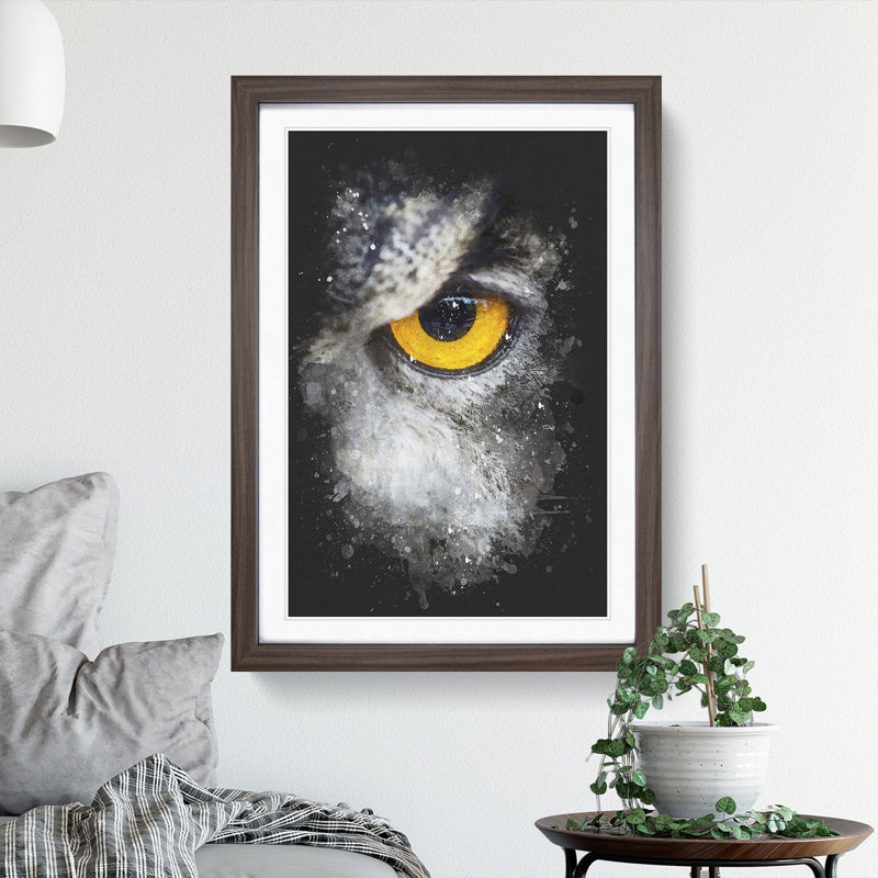 Eye of an Owl - Framed Print, Walnut Framed, 87cm H x 62cm W x 2cm D