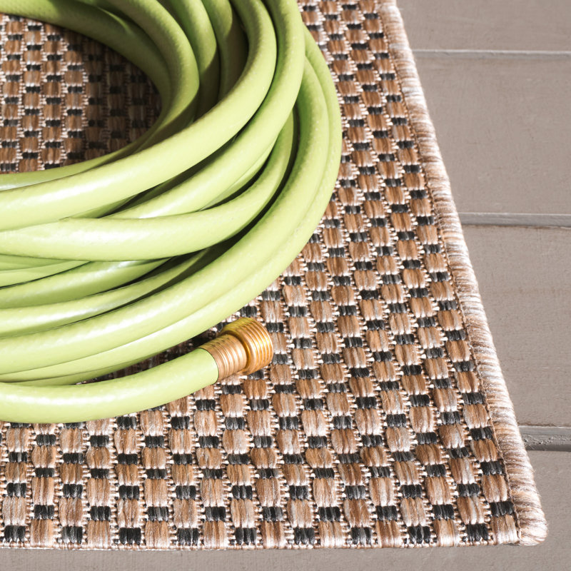 Debriana Performance Solid Color Indoor/Outdoor Area Rug, Rectangle 5'3" x 7'7"