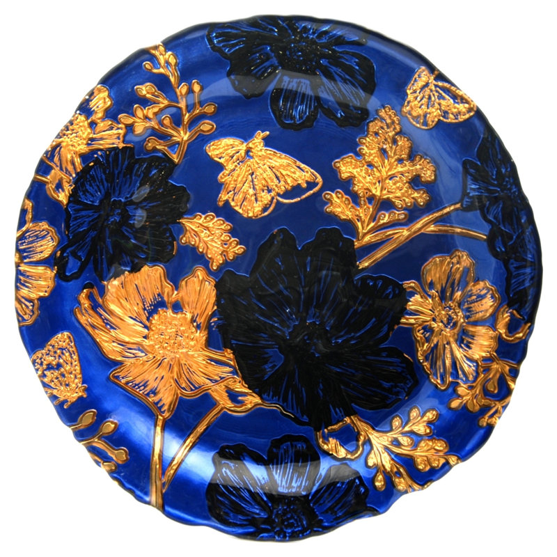 Plaque de hors-d’œuvres 9 po Papillon, Indigo