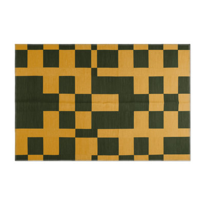 Tapis d'intérieur et d'extérieur à carreaux vert