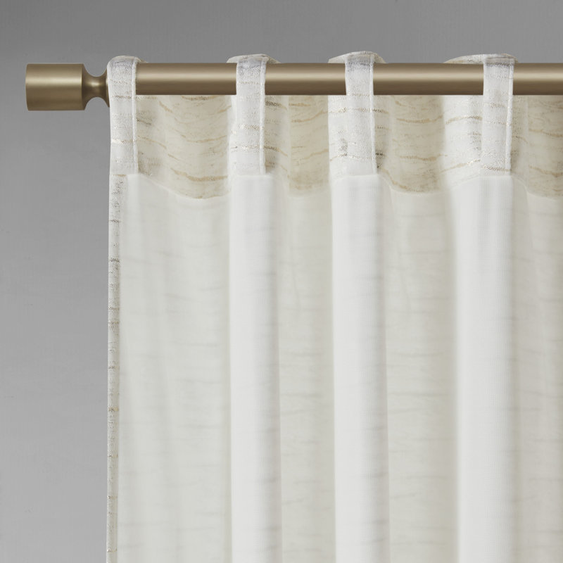 White and Gold Room Darkening Velvet Window Panel Pair