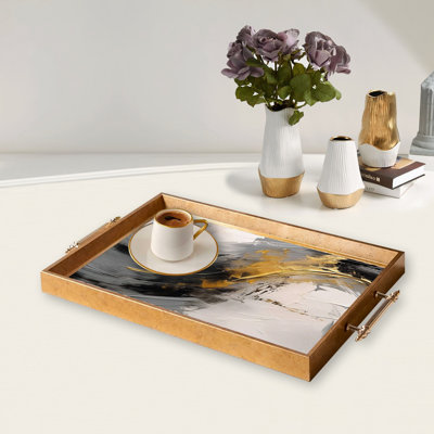 Élégant plateau en verre de 19,7 po x 11,4 po x 1,4 po | Fabrication 100% verre durable | Facile à nettoyer avec un chiffon humide | Idéal pour le service, la présentation décorative et l'organisation | Ajout élégant à la décoration intérieure