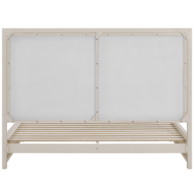 Modern Bed, Queen, Brown/White