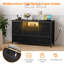 8-Drawer LED Dresser TV Stand with Power & USB, 22 Light Modes, Wide Wood Top Storage Cabinet for Bedroom/Living Room, Fabric Drawers, Fits up to 55'' TV - Tiger Stripes-436707107