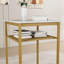 Table à hauteur de comptoir et 2 tabourets, or blanc, design tendance pour les rassemblements sociaux 3 pièces avec tabourets pliables de bar