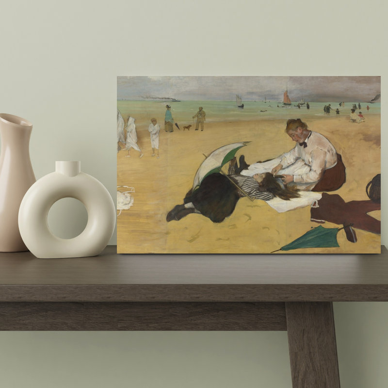Beach Scene, C.1869-70 Impressionist Contemporary Beach Summer Wall Art Print, 30.48cm H x 45.72cm W