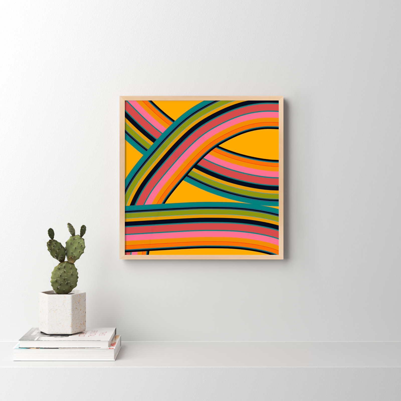 Twist Series I "Fiesta Twist" Print, Brown, 24" H x 24" W x 1.25" D