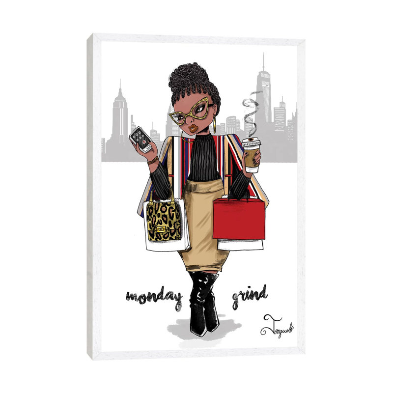 Monday Grind by Jonquel Art - Print on Canvas, 101.6 cm H x 66.04 cm W, White Framed Canvas