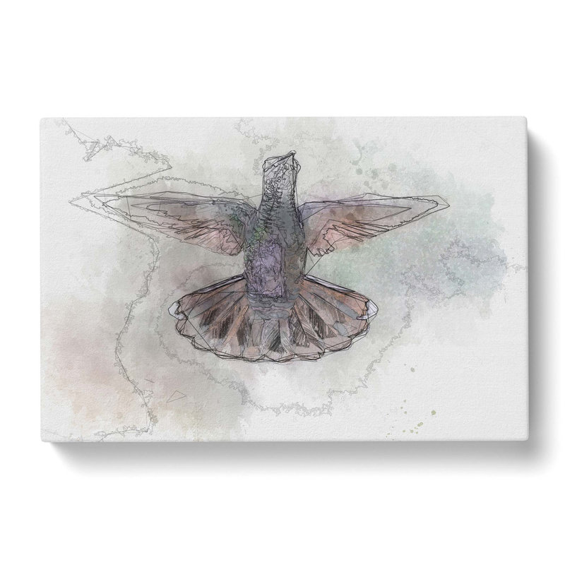 Wings Of A Hummingbird In Abstract - Wrapped Canvas Print, 60cm H x 91cm W x 3cm D