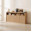 Buffet moderne en bois avec éclairage à DEL et prises de courant modernes pour un rangement polyvalent-1053870610
