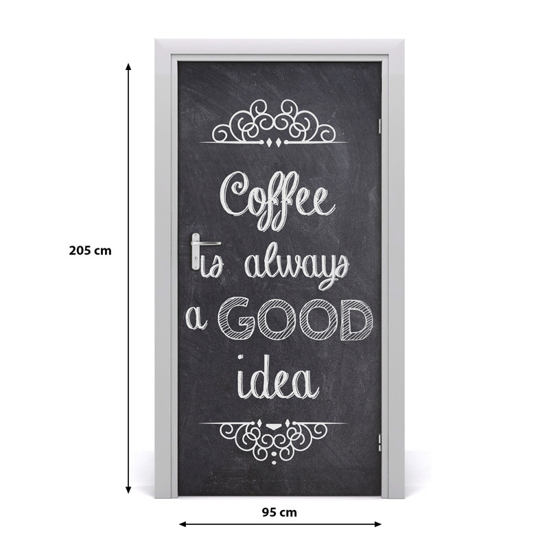 Coffee Collage Door Decal, 80.7" H x 37.4" W