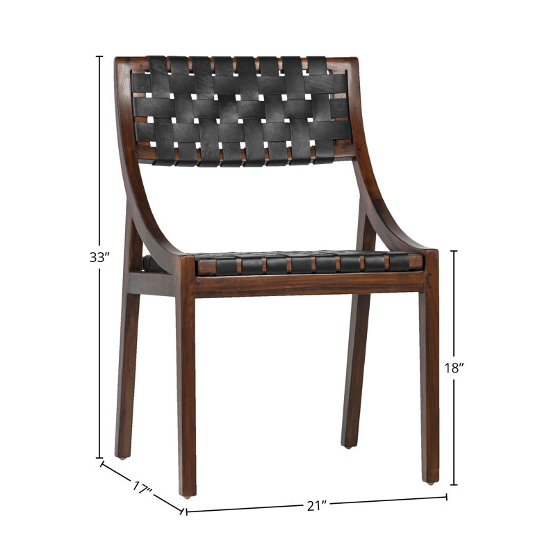 Leather Side Chair in Black, Brown, Black