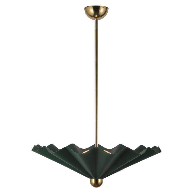 Furrow 25-in Red dimmable LED Pendant, 25-in, Green