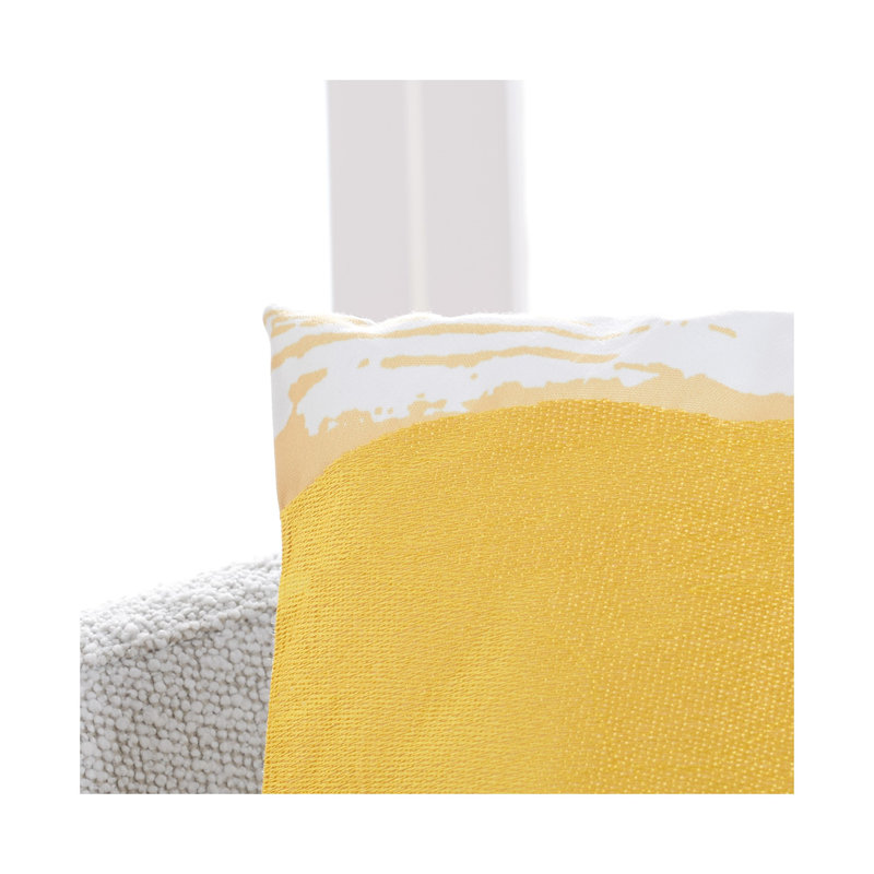 Julienne Abstract Reversible Throw Pillow, Mustard/White