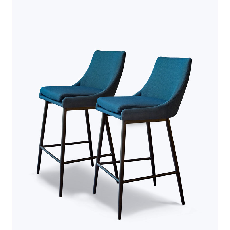 Charlz Bar Stool, Azure Blue, Counter Stool (26” Seat Height)