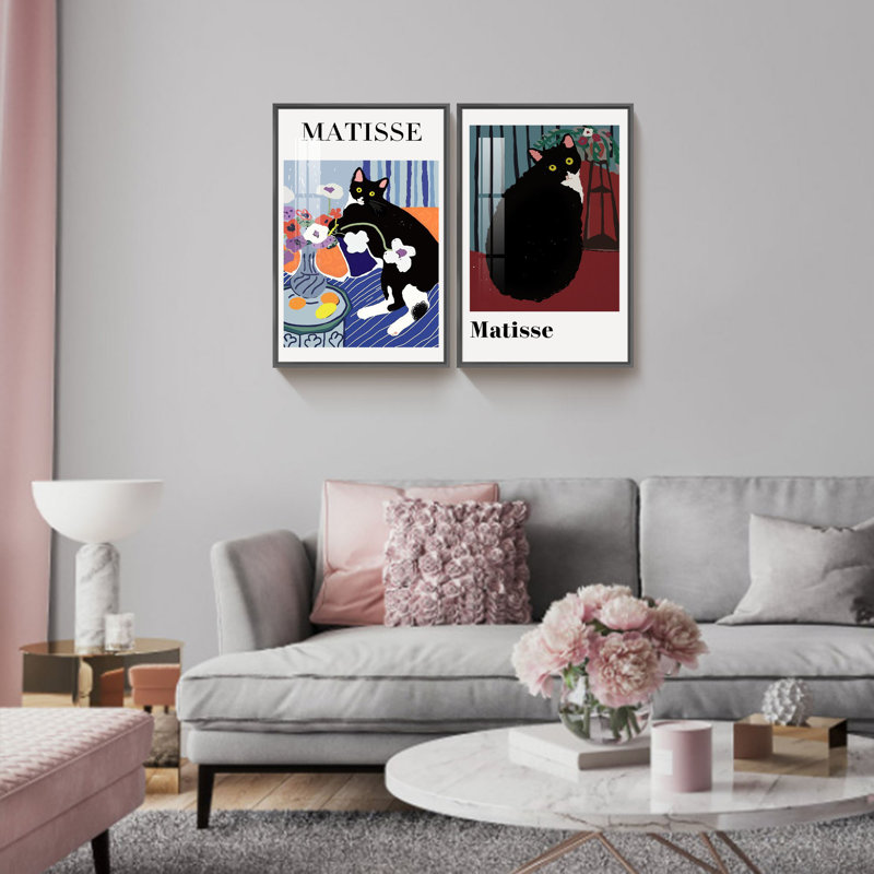 "Matisse", reproduction d'art encadrée sur toile par Henri Matisse, H 24 po x l 32 po x P 1,34 po, Cadre noir