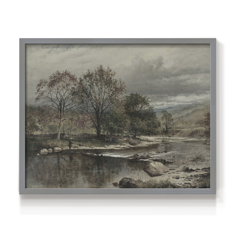 Paysages rétro-CLxxxvi-impression encadrée - réversible, H 11 po x l 14 po, Gris
