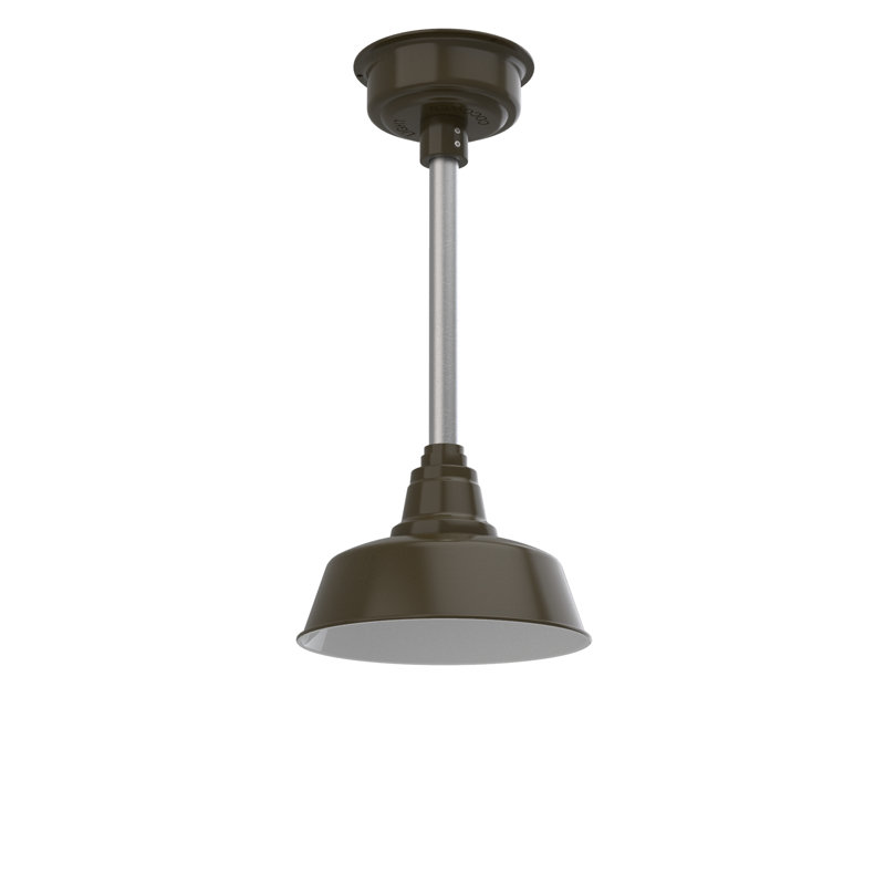 Vandervliet 1 - Light LED Single Pendant, 48" H x 10" W x 10" D, Mahogany Bronze/Galvanized Silver