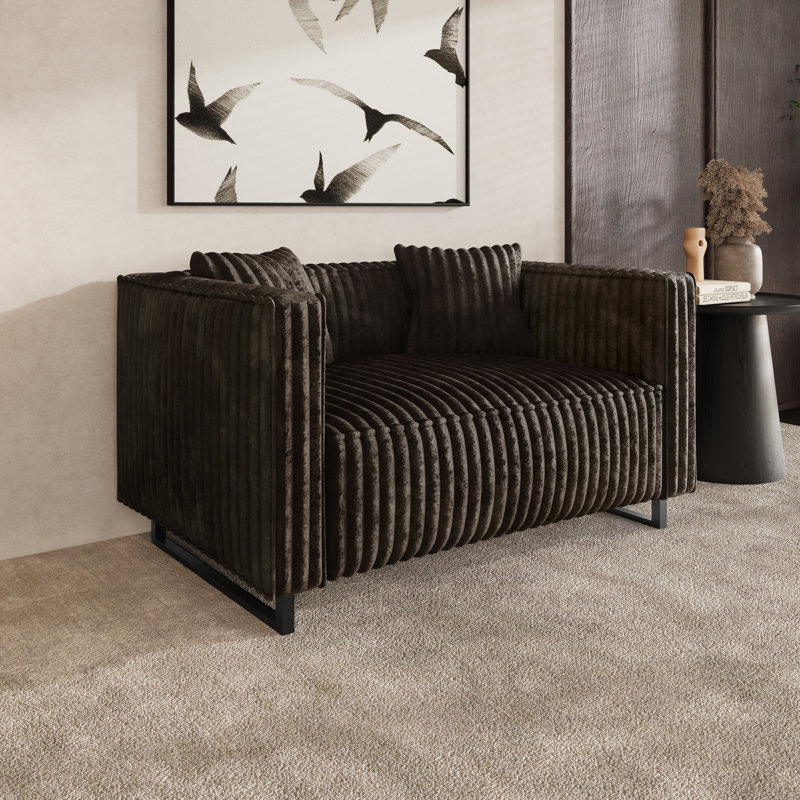 LOVESEAT EN VELOURS BRUN, Brun