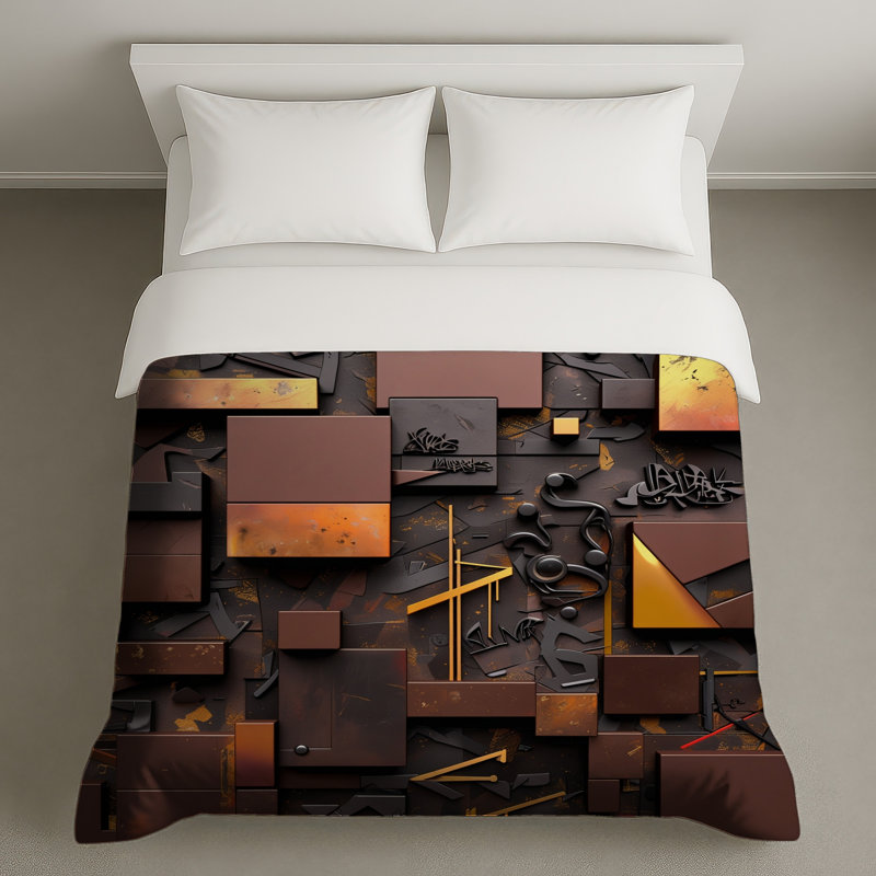 Housses de couette géométriques à motif abstrait, Twin