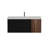 48 Inch Walnut Bathroom Vanity with Solid Surface Sink & Soft Black Drawers-978355635