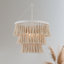 Luray - Lustre classique à 4 lumières, intensité variable, style artisanal, 3 niveaux, pompons