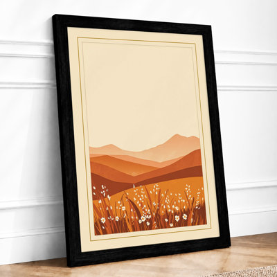Desert in Spring Bloom Minimalist - Framed Print