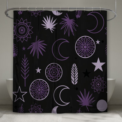 Moon Star Pattern Shower Curtains Extra Long