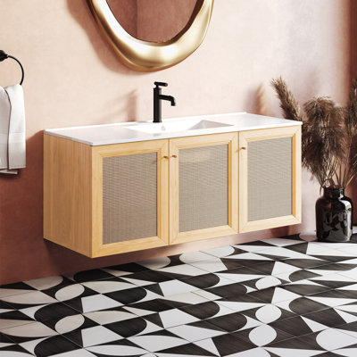 Meuble-lavabo mural 48 po en chêne naturel Classe