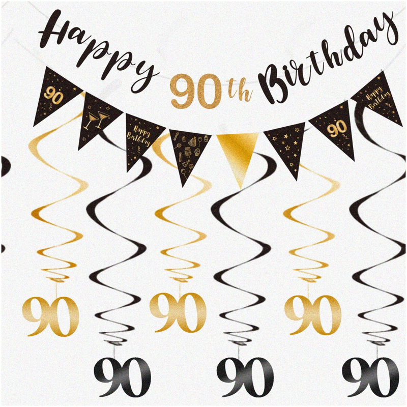 Rose Gold Glitter Welcome Banner for Office Party, Gold/Black