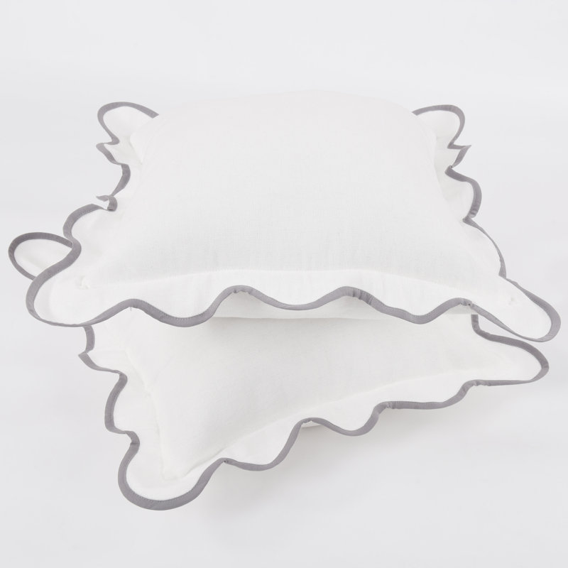 Pillow Cover, White/Gray