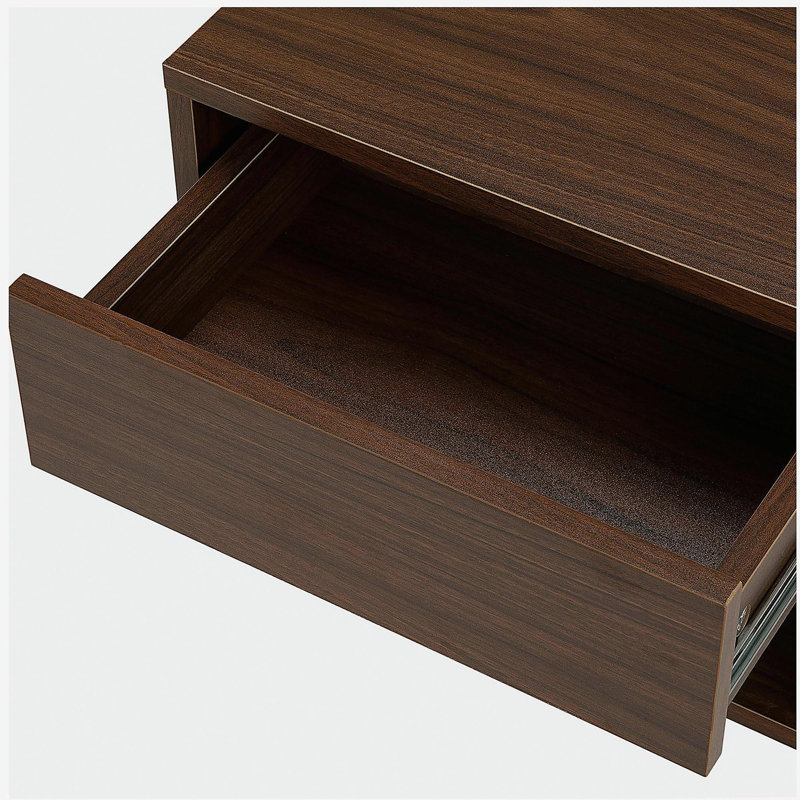 Ensemble de deux tables de chevet murales - couleur noyer