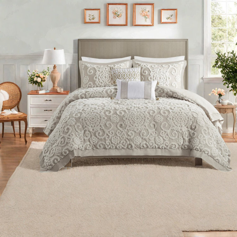 Ensembles de literie surdimensionnés en coton très grand, chenille taupe capitonnée pour la maison